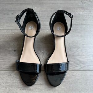 BP. Black patent low wedge (2 inch) heel - size 8.5